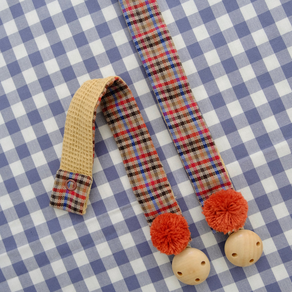 Plaid Pacifier Clip