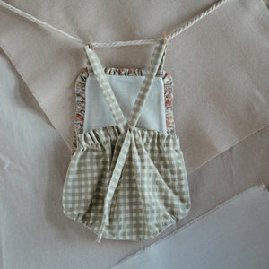 Sage Green Gingham Dungarees
